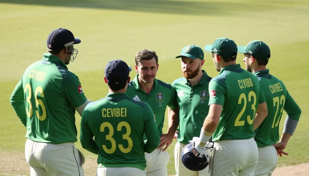 Josh Cobb in captain role giving instructions to teammates