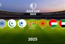 Asia Cup 2025 official tournament banner showing all participating teams